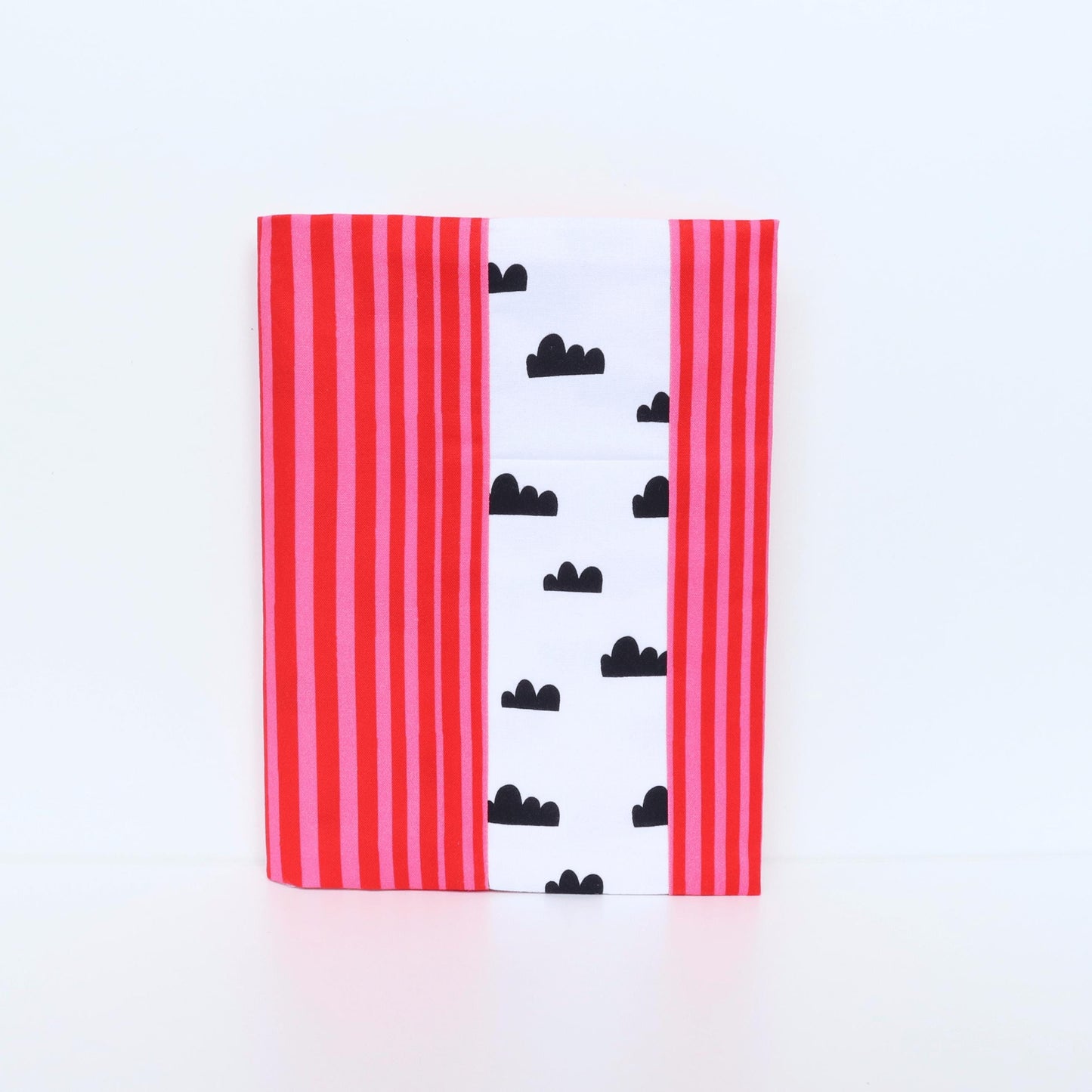 Notebook Gift Set - 300 Page A5 Lined Notebook with Pockets & Retractable Pen | Red and Pink Stripe